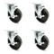Service Caster 5 Inch Phenolic Wheel Swivel Top Plate Caster Set with Brake SCC-20S514-PHR-TLB-4 - alternate 1